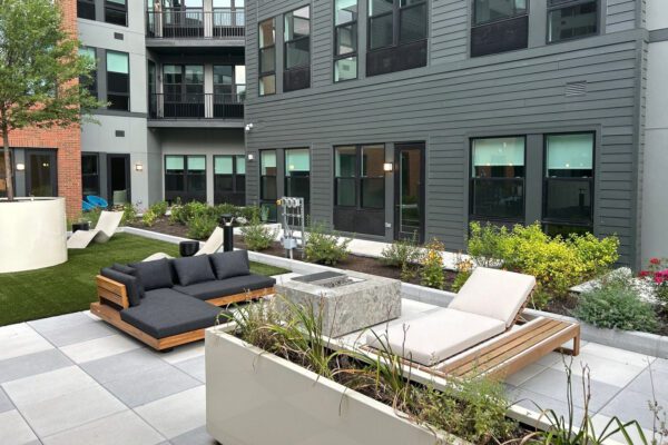 Scenic View Landscaping transformed a New Jersey rooftop into a fully functional outdoor space, complete with landscaping, hardscaping, lighting, and irrigation. Using cranes to deliver materials to the top of the building, our team created a unique green retreat that blends modern design with practical solutions.