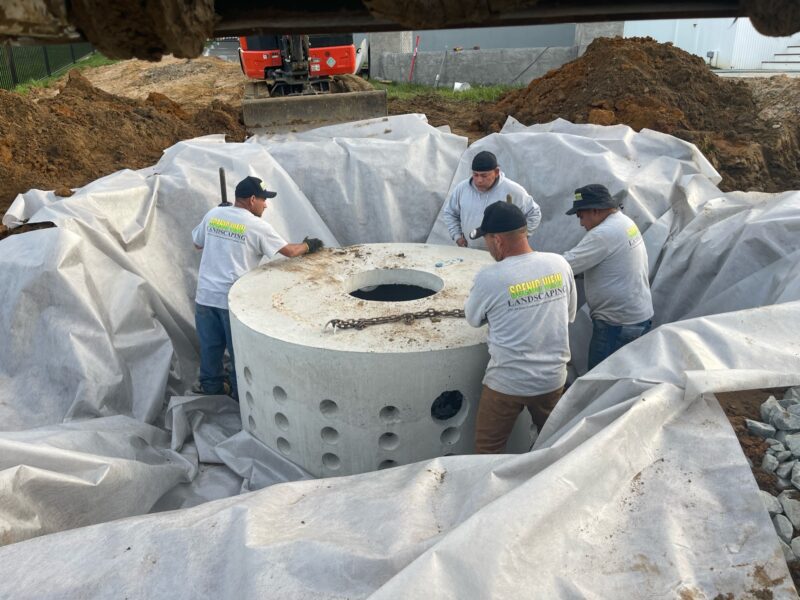 Large concrete cylinder with holes