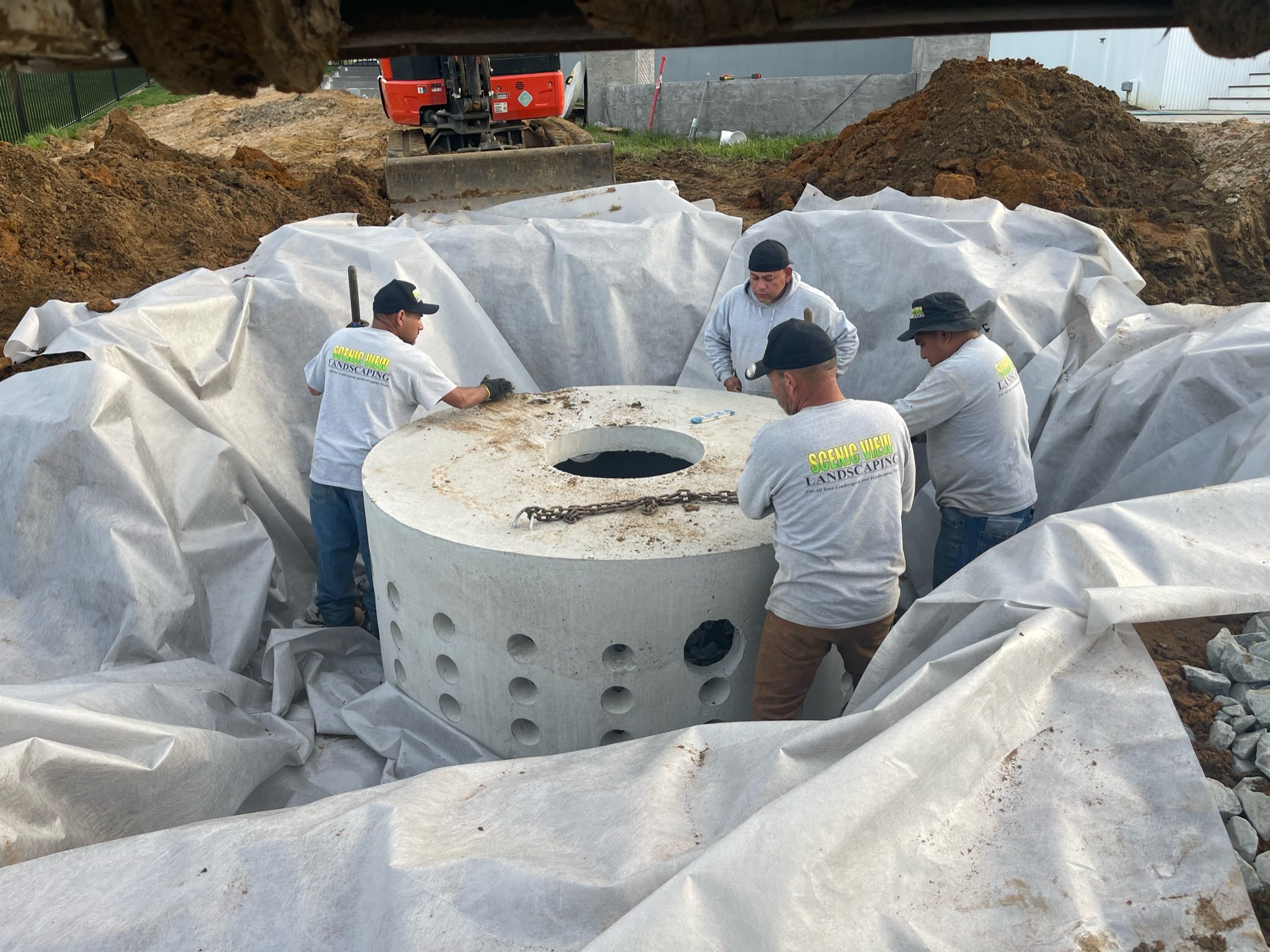 Large concrete cylinder with holes